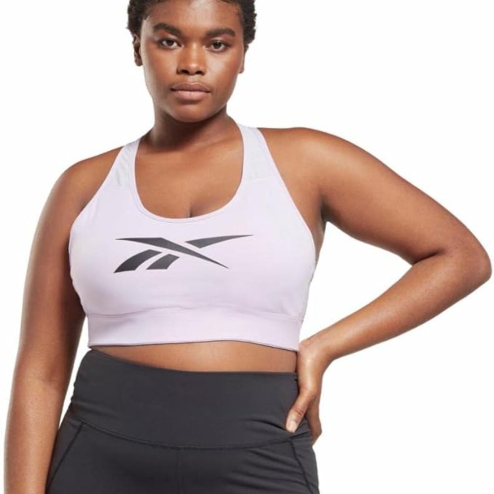 NWT Reebok Women's Lux Racerback Sports Bra Purple Medium Plus Size 4X $40 JJ458